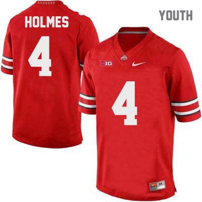 Youth NCAA Ohio State Buckeyes Santonio Holmes #4 College Stitched Authentic Nike Red Football Jersey LY20N46HE